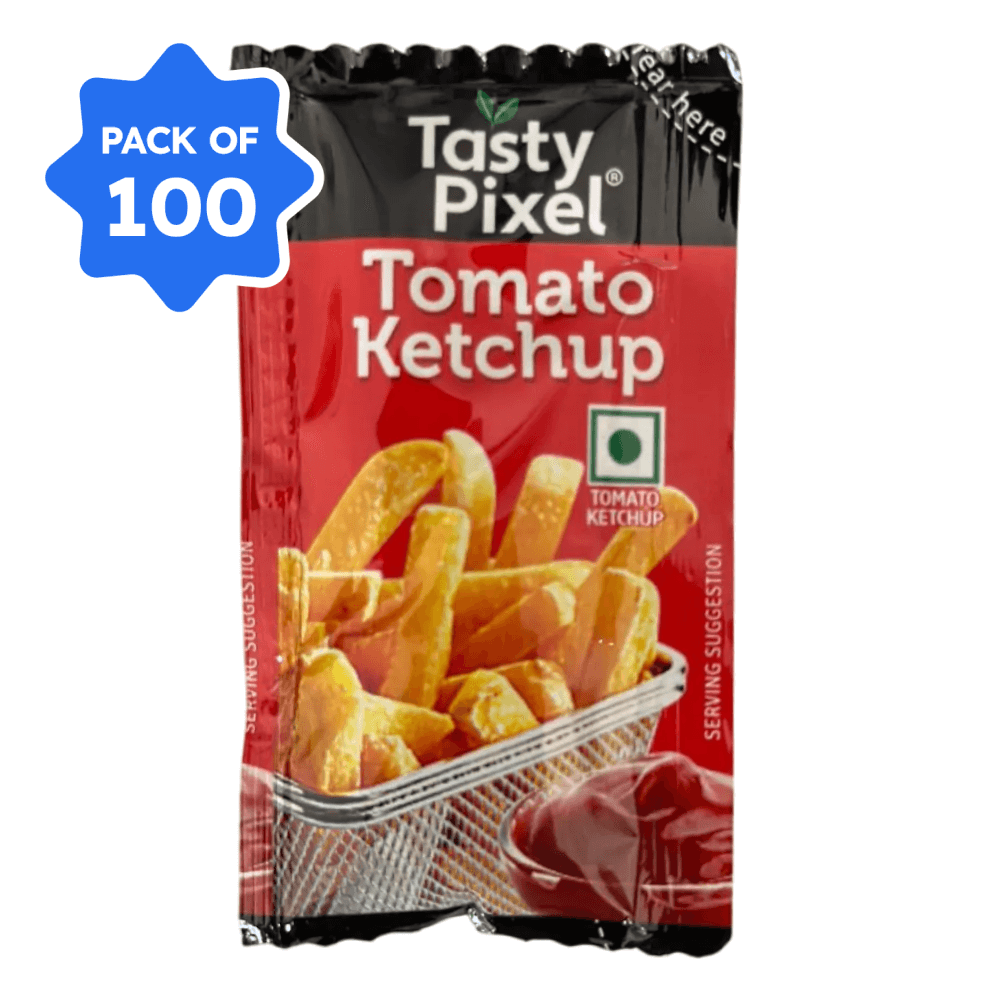 Veeba (Tasty Pixel) - Tomato Ketchup Sachet, 8 gm (Pack of 100)
